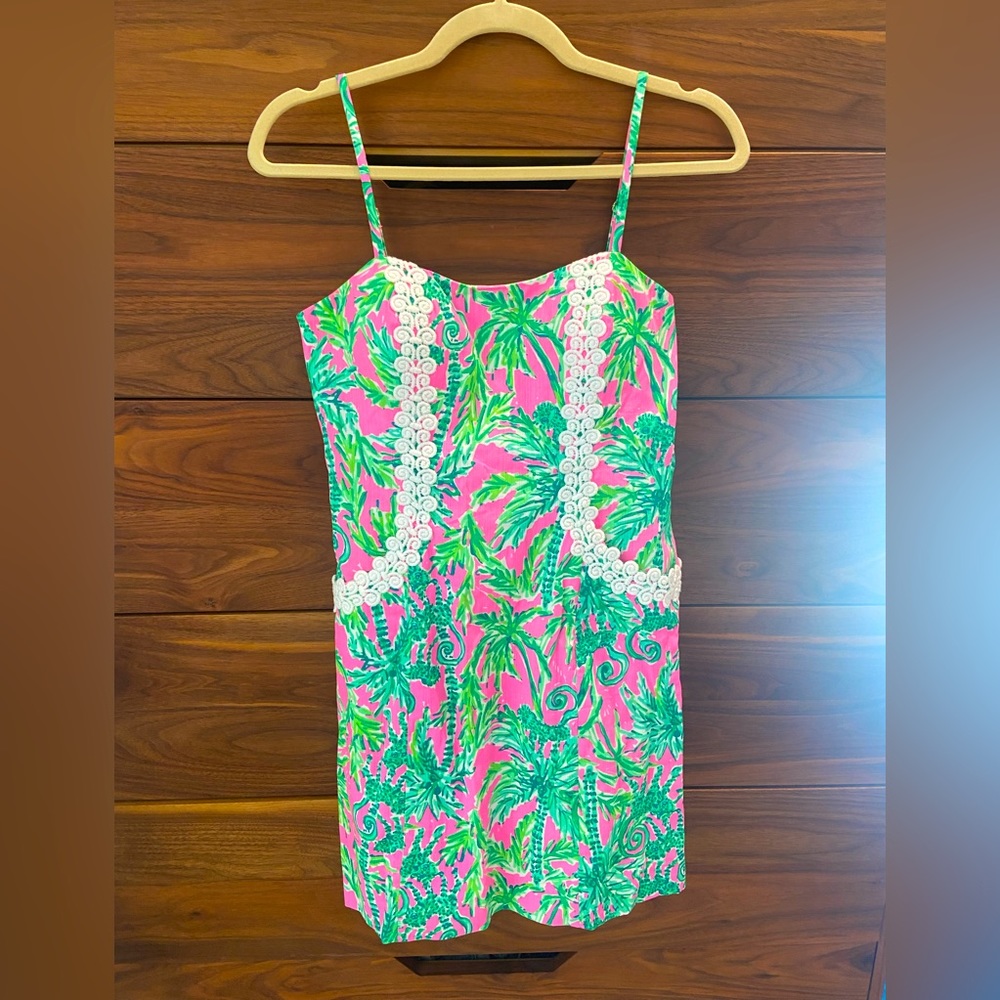 Lily Pulitzer Dress Size  2 *LIKE NEW* Pink and Green Spaghetti Strap Summer
